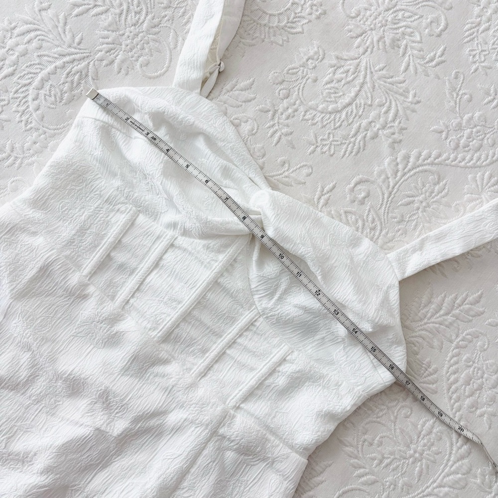 Nwot Lulus Elevated Composure White Jacquard Bust… - image 6